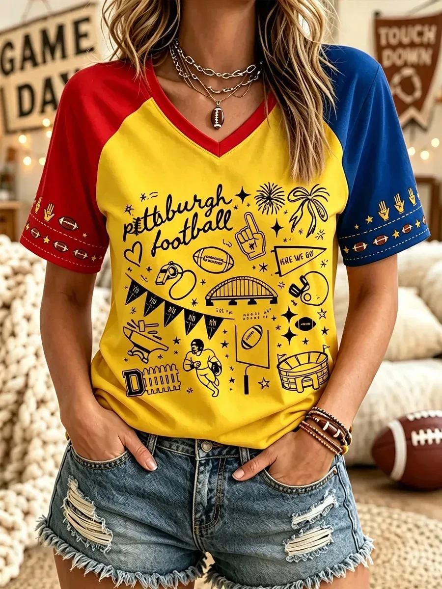 Pittsburgh Steelers Merch Pittsburgh Football V-Neck T-Shirt Game Day Steelers Nation Fan Gifts Pittsburgh Steelers Merch Pittsburgh Football V-Neck T-Shirt Game Day Steelers Nation Fan Gifts