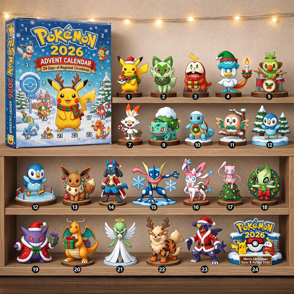 Pokemon 2026 Christmas Ornaments Advent Calendar Pokemon Merch Xmas Gifts For Fans