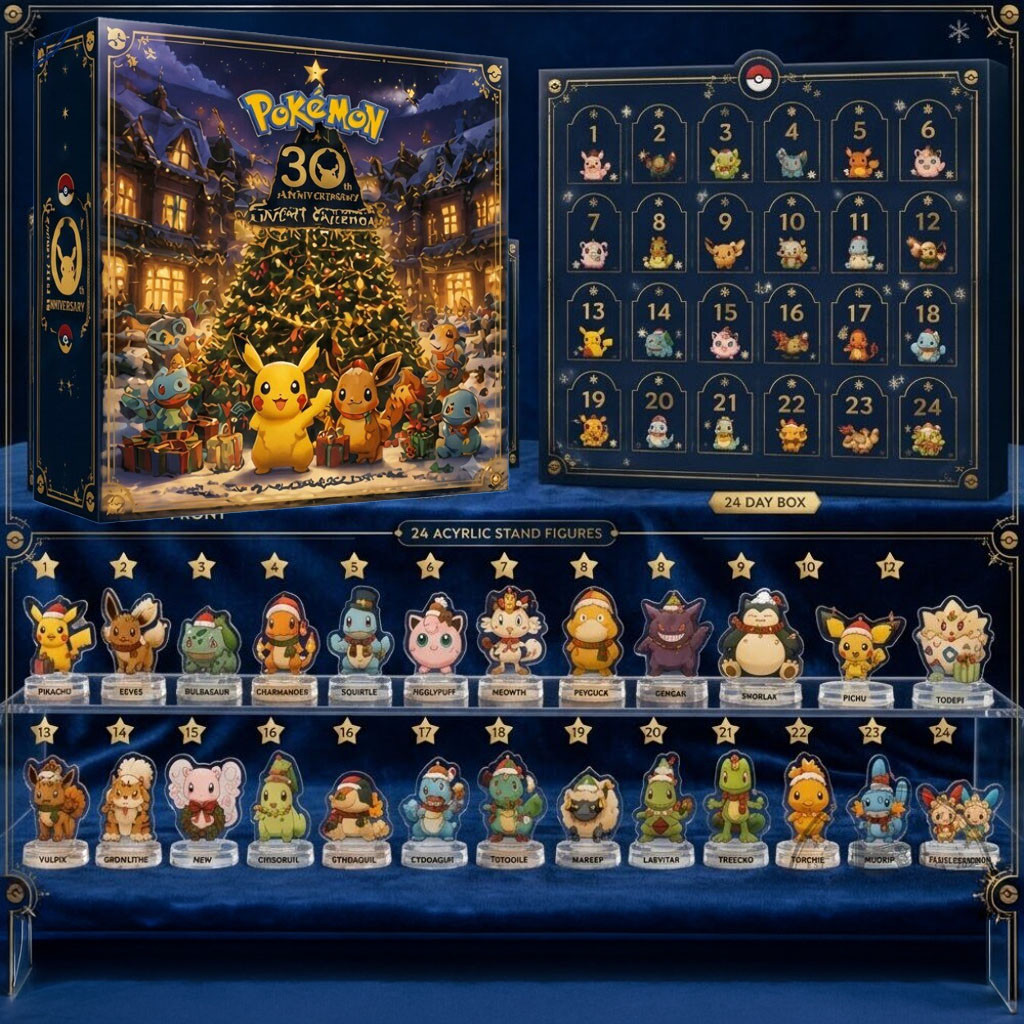 Pokemon 30th Anniversary Advent Calendar Acrylic Christmas Ornament Pokemon Merch Gifts Pokemon 30th Anniversary Advent Calendar Acrylic Christmas Ornament Pokemon Merch Gifts