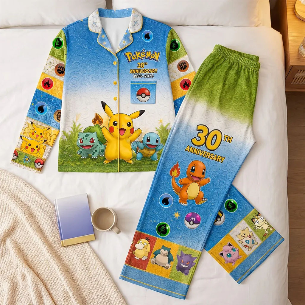 Pokemon 30th Anniversary Pikachu Pajama Set Pokemon Merch Birthday Gifts For Sisters