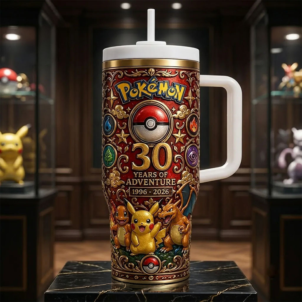 Pokemon 30th Anniversary Tumbler 30 Years Of Adventure Pokemon Merch Gifts For Friends