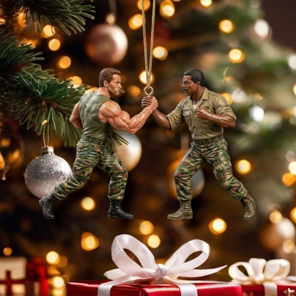 Predator Dutch And Dillon Handshake Christmas Ornament Xmas Tree Decor Gift For Dad Predator Dutch And Dillon Handshake Christmas Ornament Xmas Tree Decor Gift For Dad