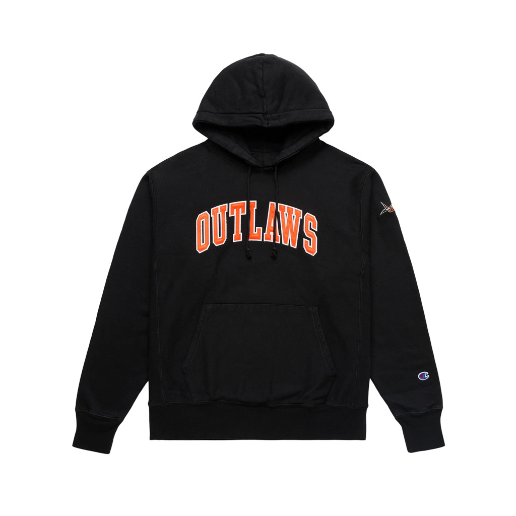 Premier Lacrosse League Merch 2026 Champion Denver Outlaws Garment Dyed Reverse Weave Hoodie