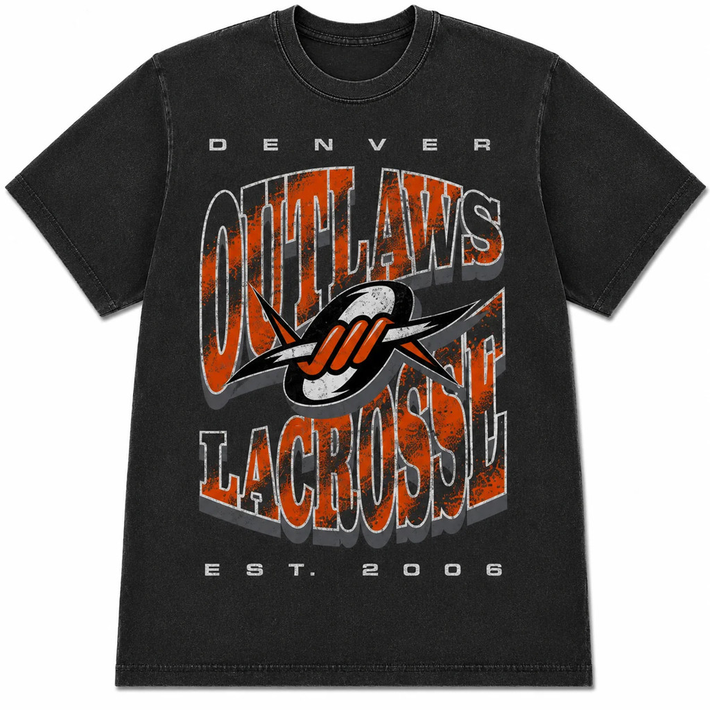 Premier Lacrosse League Merch 2026 Denver Outlaws Throwback Est 2006 Wash T-Shirt Him Gifts