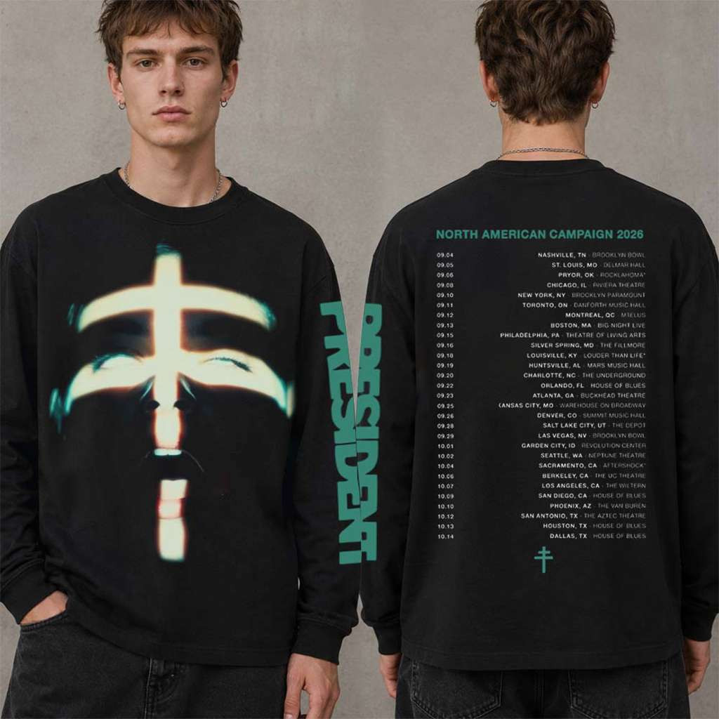 President Merch North American Campaign 2026 Tour Blood Of Your Empire Main Cover Long Sleeve Shirt President Merch North American Campaign 2026 Tour Blood Of Your Empire Main Cover Long Sleeve Shirt