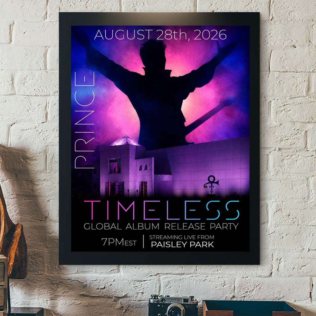 Prince Timeless Paisley Park Global Album Release Party On August 28 2026 Poster Prince Merch