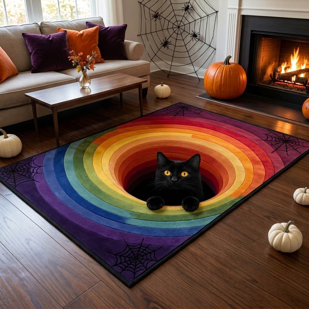 Prismatic Cat Tunnel Area Rug Halloween Living Room Ideas Birthday Halloween Gifts