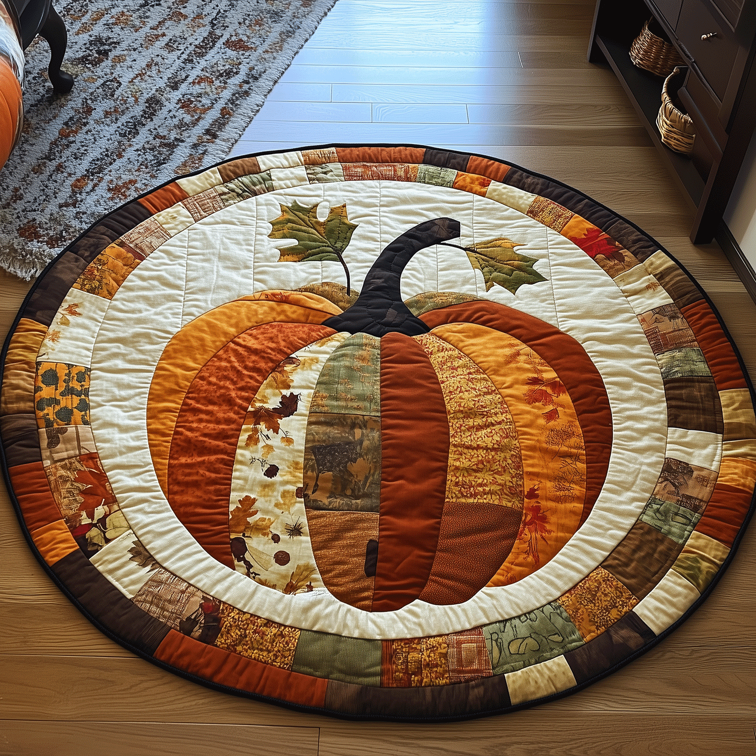 Pumkin Fest Quilted Round Mat Round Matts Gift Halloween