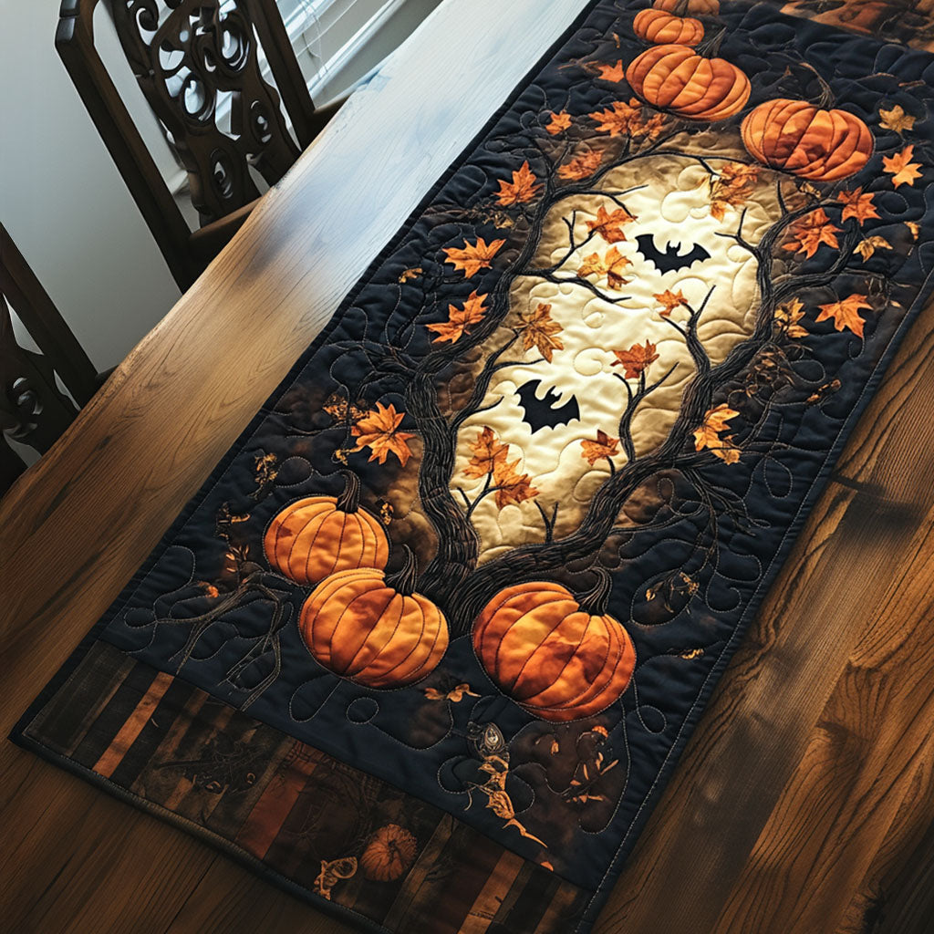 Pumpkibat Quilted Table Runner Table Runner For Dining Table Best Halloween Presents
