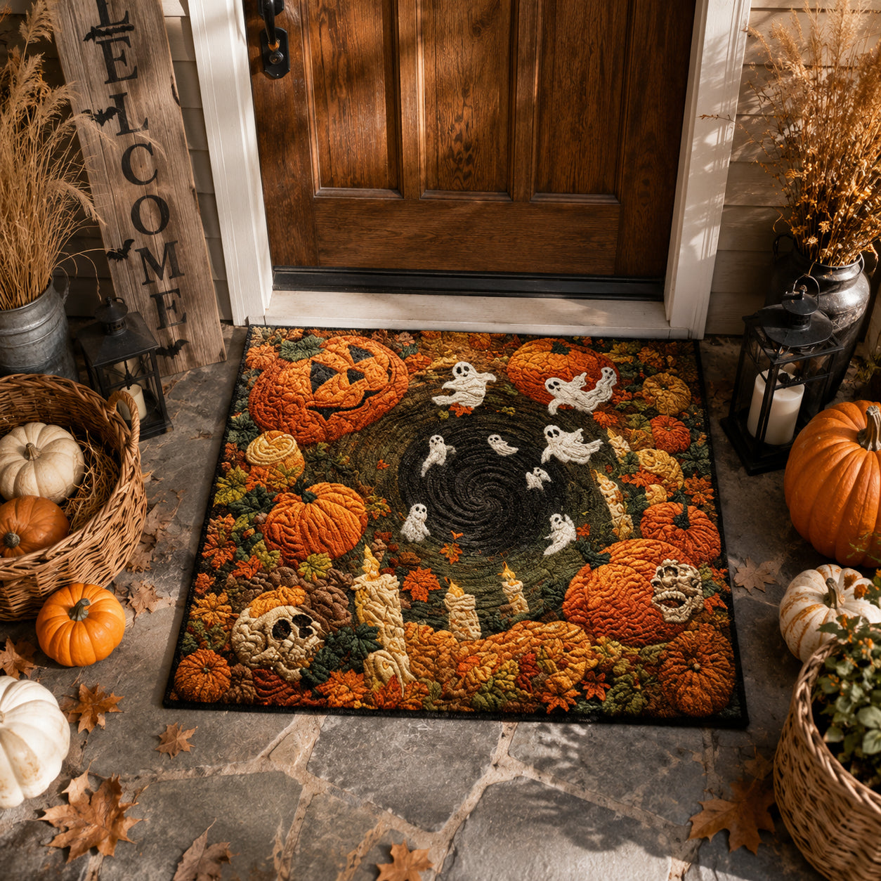 Pumpkin Abyss Doormat Boo Doormat Fall Porch Ideas Best Halloween Presents
