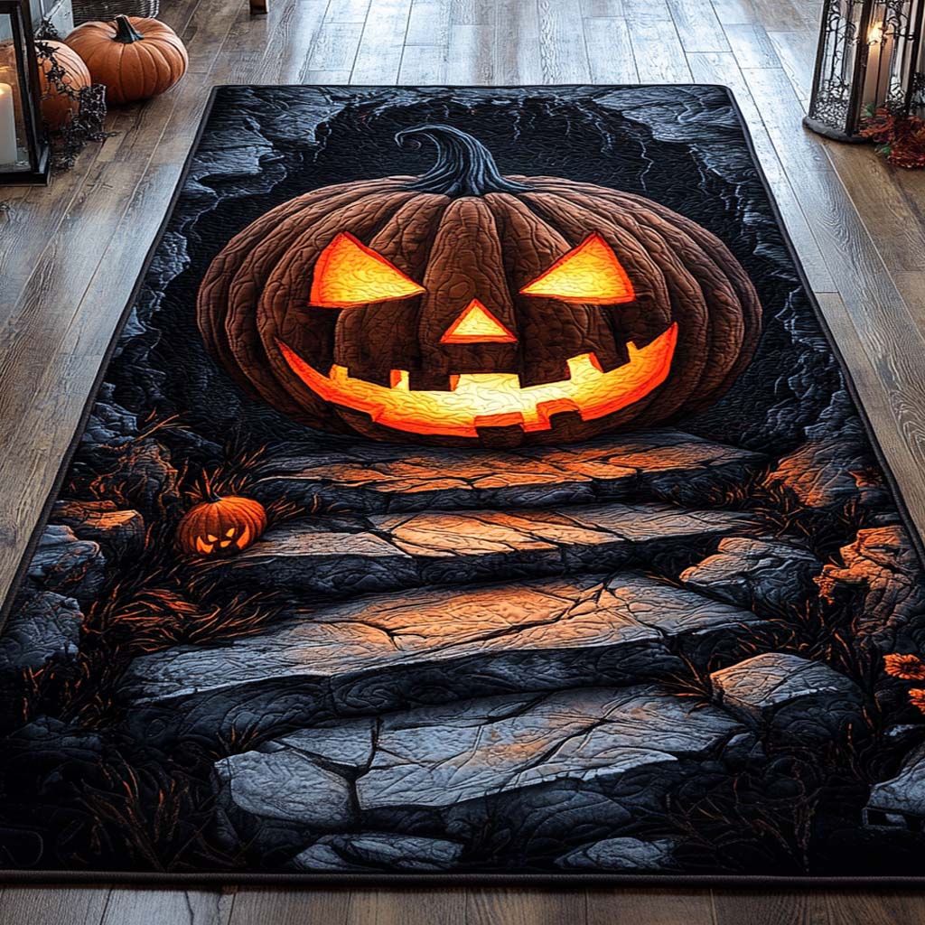 Pumpkin Blaze Area Rug Halloween Living Room Rug Spooky Christmas Gifts