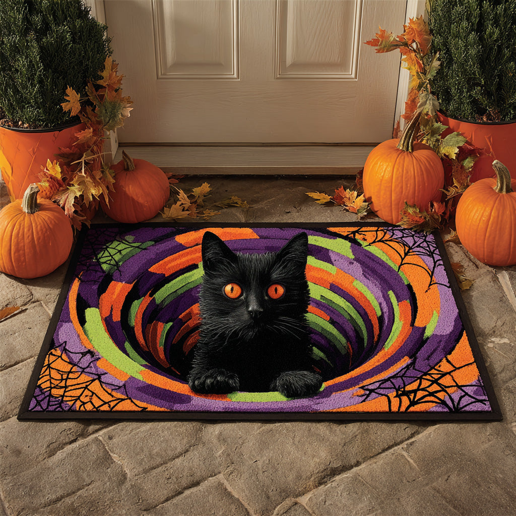 Pumpkin Eyes Doormat Happy Halloween Mat Porch Decor Ideas Housewarming Gifts For Cat Lovers