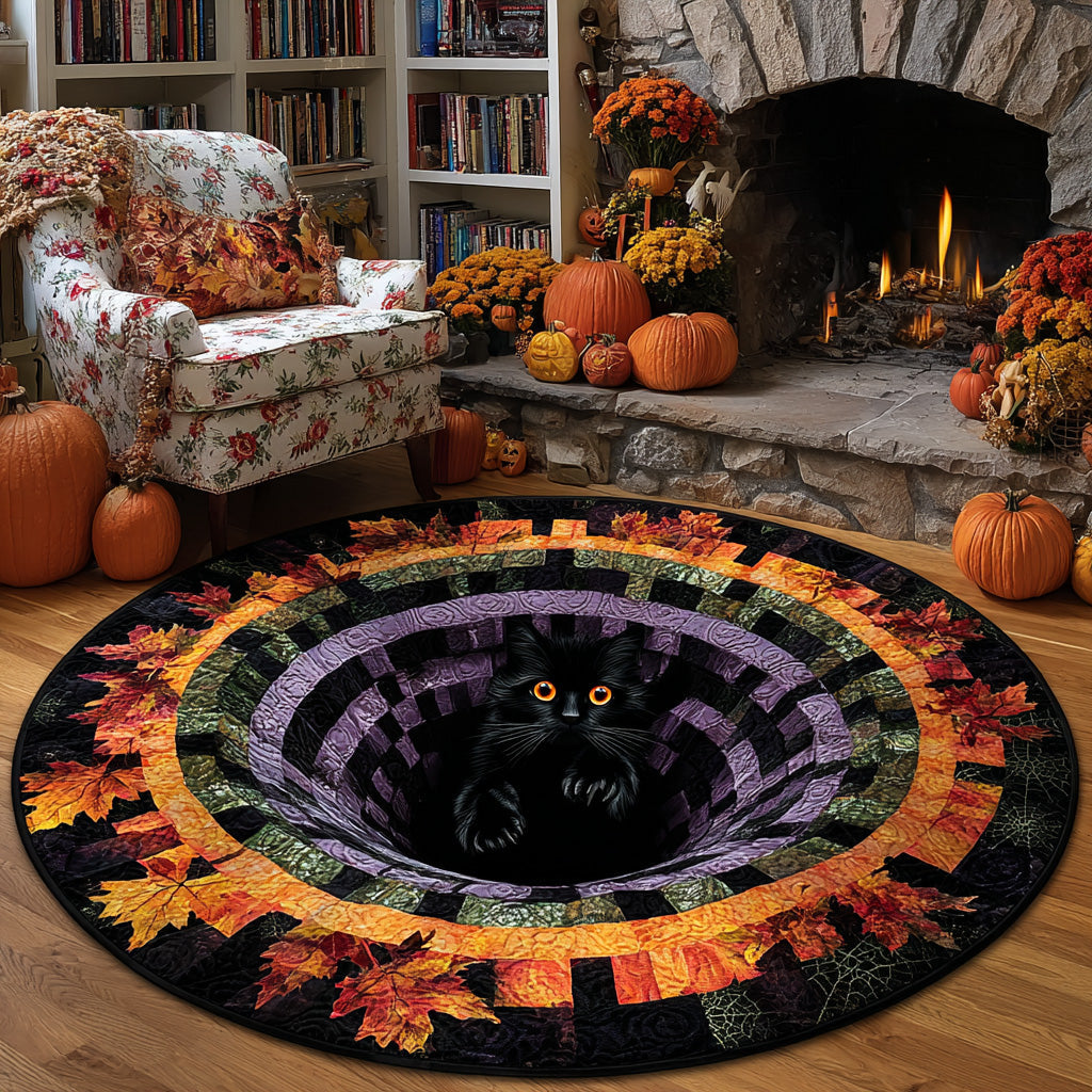 Pumpkin Glow Quilted Round Mat Halloween House Decorations Birthday Halloween Gifts