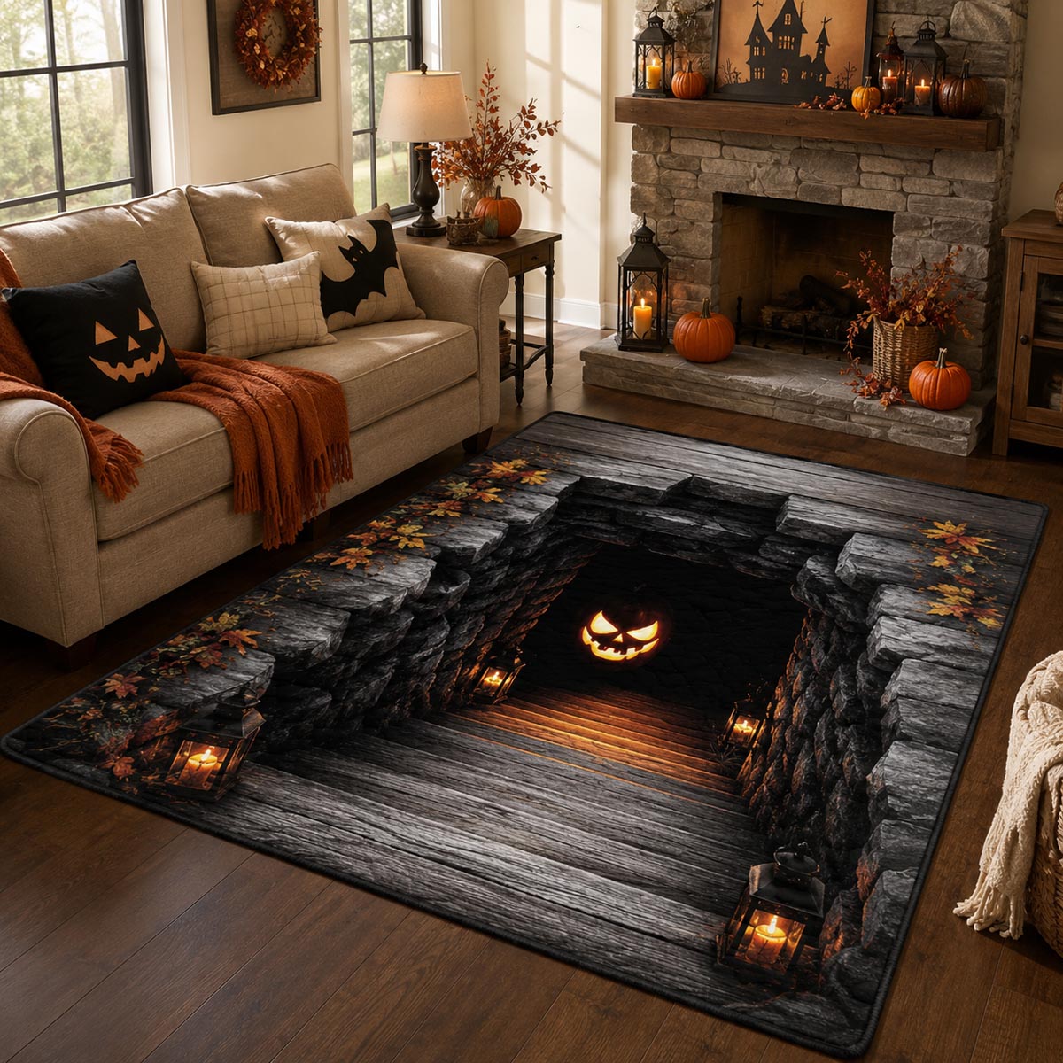 Pumpkin Passage Area Rug October Decorations Halloween Gifts For Her Pumpkin Passage Area Rug October Decorations Halloween Gifts For Her