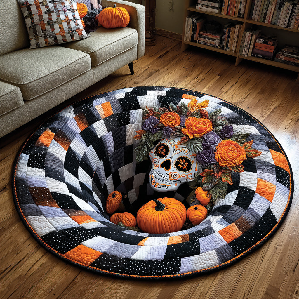 Pumpkin Pit Quilted Round Mat Round Area Rugs For Living Room Halloween Inspired Gifts Pumpkin Pit Quilted Round Mat Round Area Rugs For Living Room Halloween Inspired Gifts