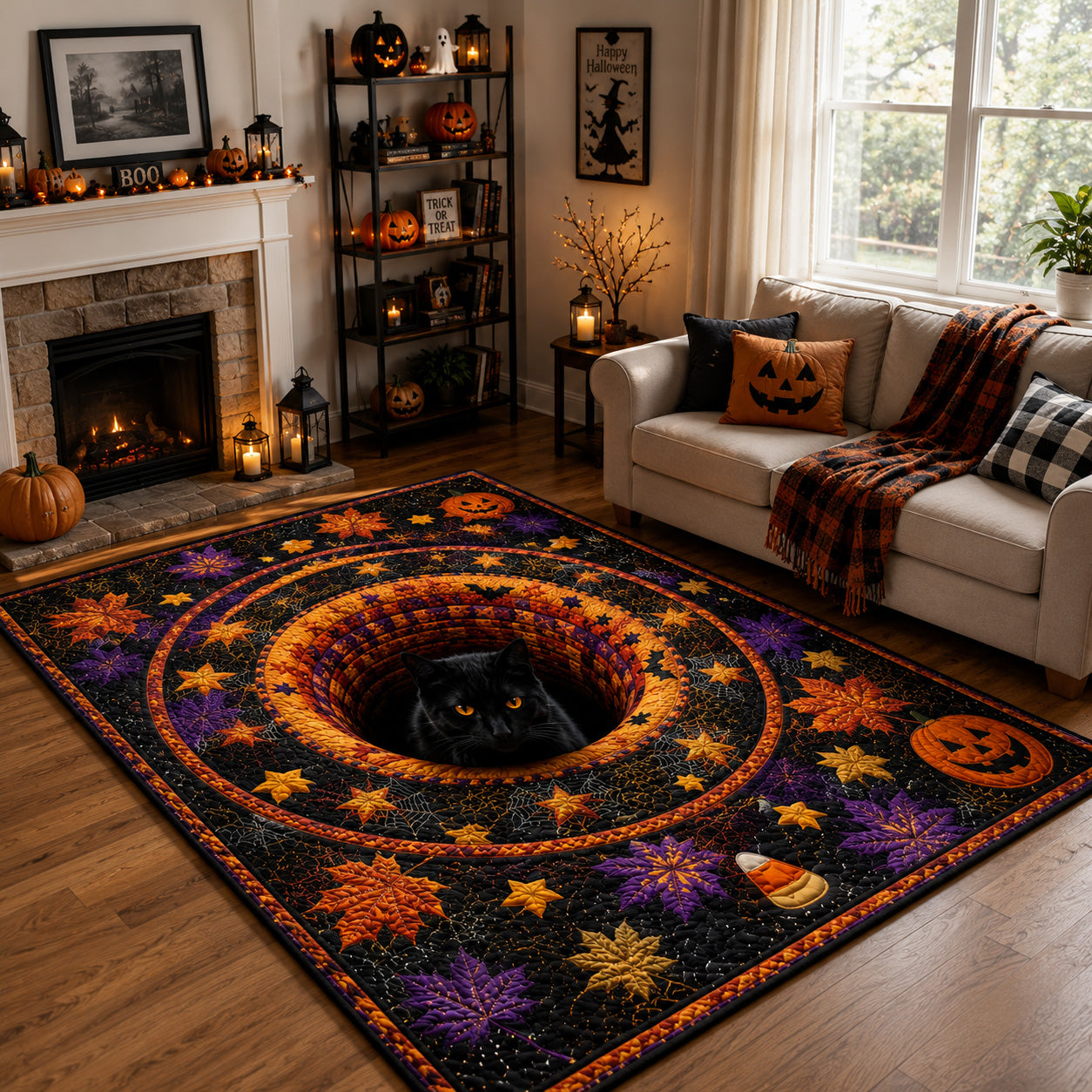 Pumpkin Portal Area Rug Witch Decor For Home Halloween Ideas For Gifts