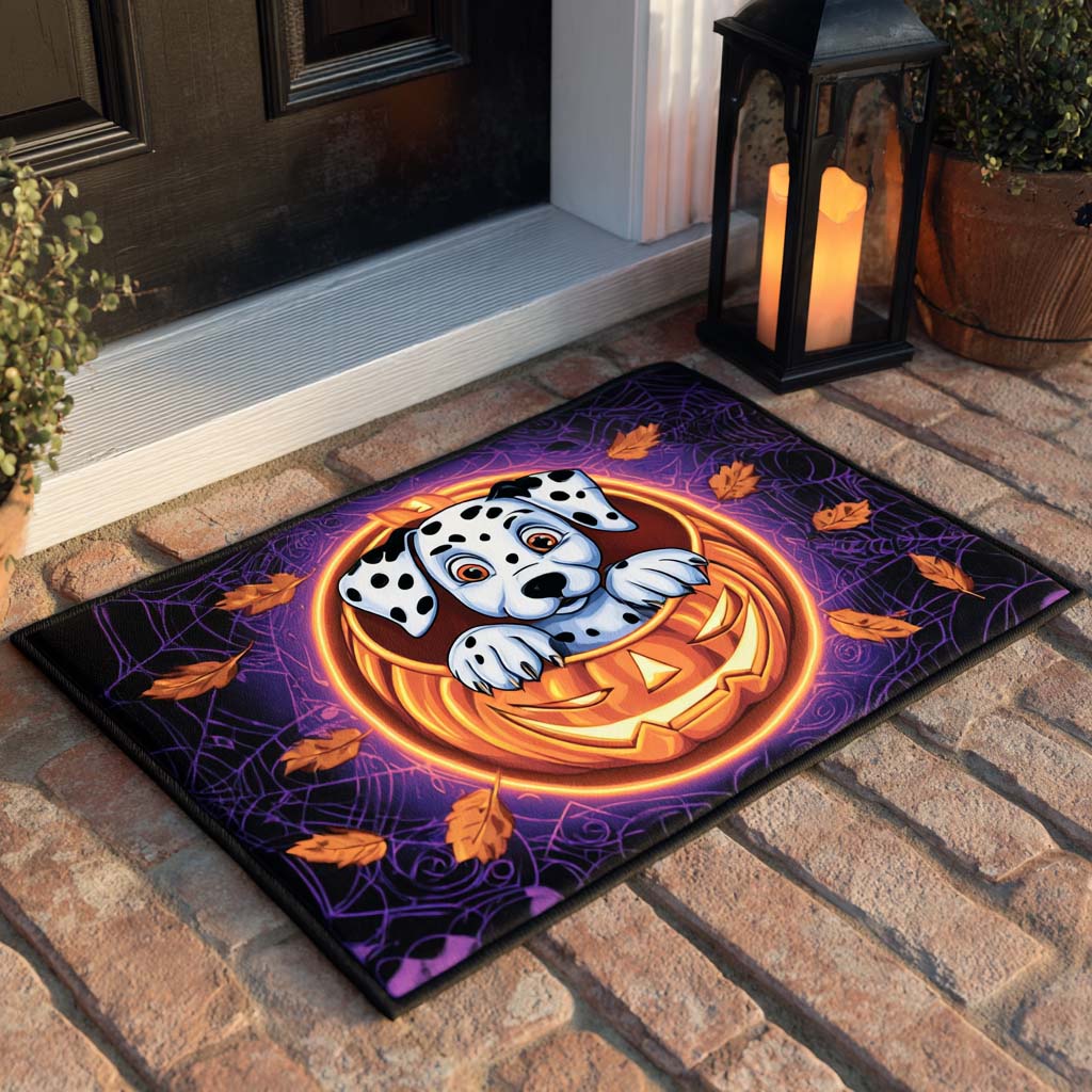 Pumpkin Pup Dalmatian Doormat Target Halloween Doormat Cool Halloween Gifts For Dog Lovers