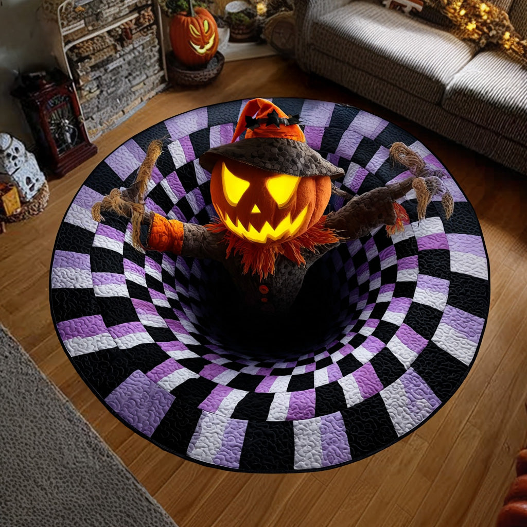 Pumpkin Scarecrow Quilted Round Mat Round Carpet Rugs For Sale Halloween Ideas For Gifts
