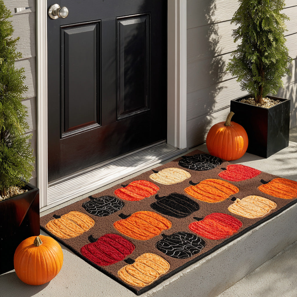 Pumpkin Shadows Doormat Happy Halloween Mat Fall Porch Decor Halloween Gifts For Family