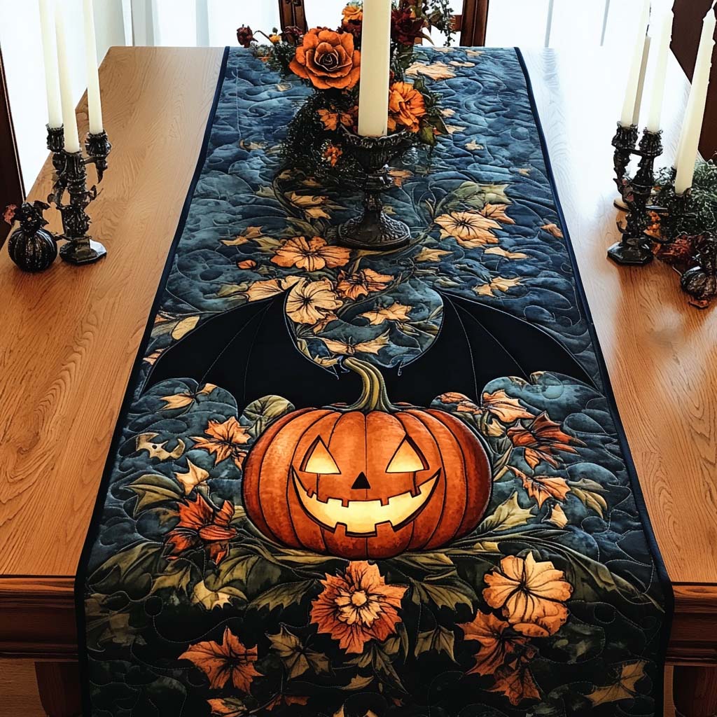 Pumpkin Smile Quilted Table Runner Dining Table Ideas Gifts For Halloween Lovers Pumpkin Smile Quilted Table Runner Dining Table Ideas Gifts For Halloween Lovers
