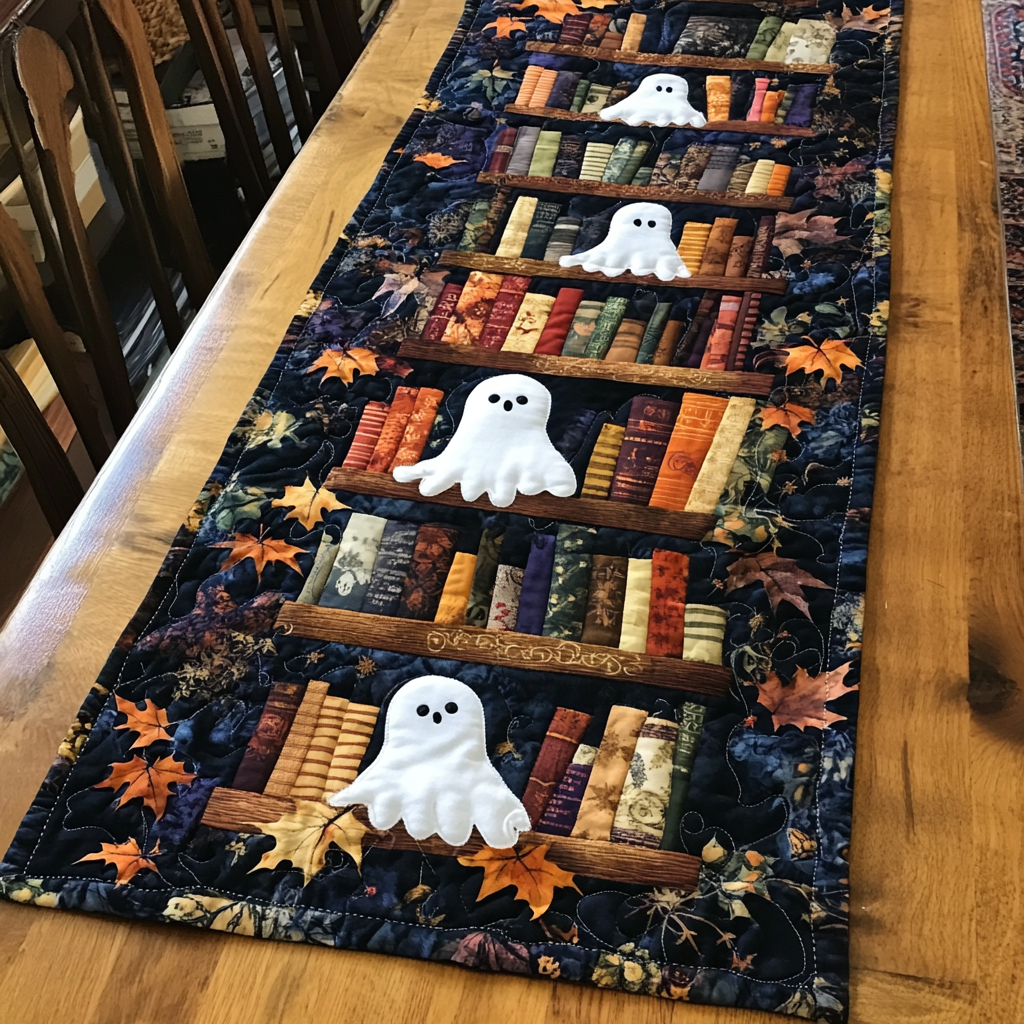 Pumpkin Trail Quilted Table Runner Dining Room Table Decor Awesome Halloween Gifts