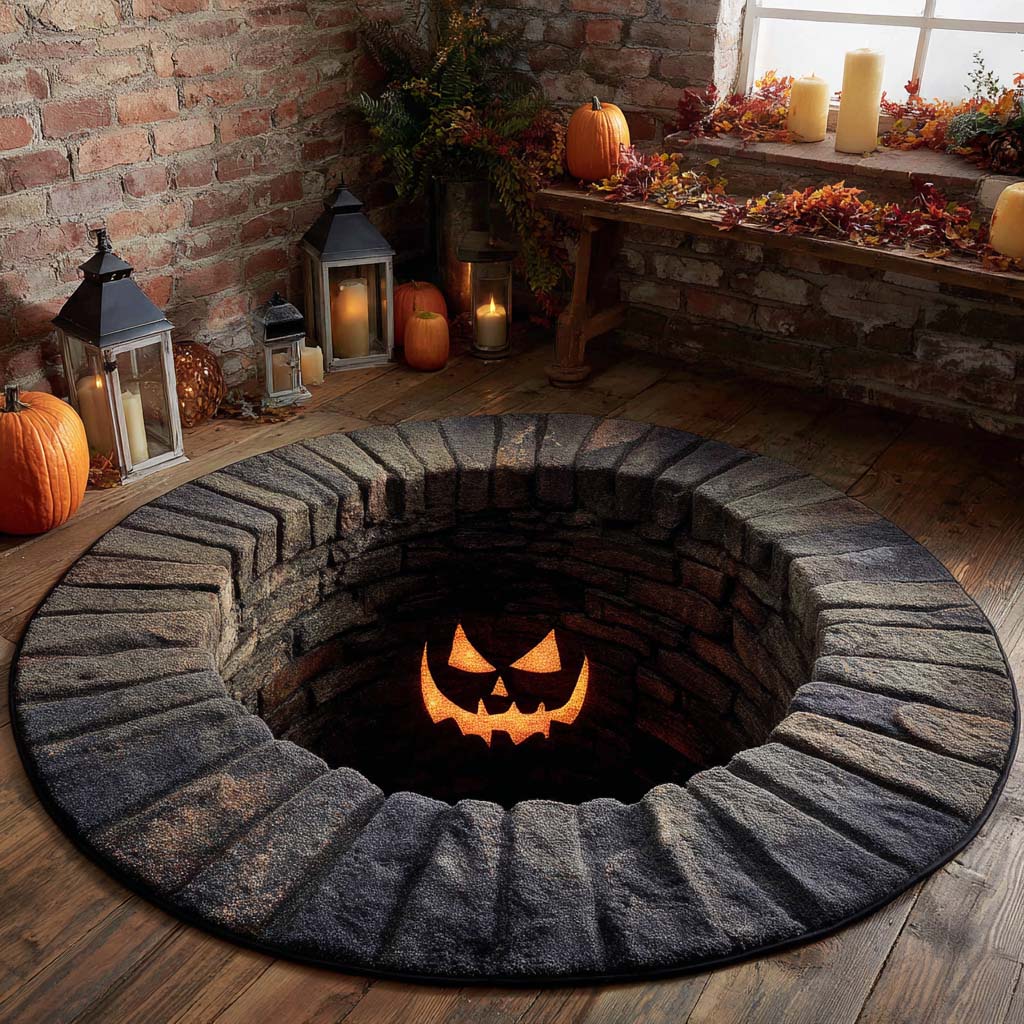 Pumpkin Well Quilted Round Mat Living Room Decor Ideas Halloween Themed Presents
