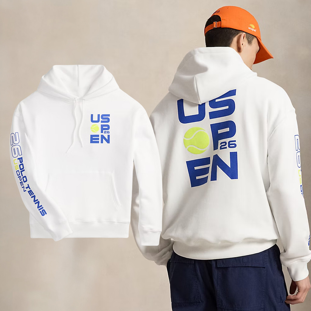 Ralph Lauren The US Open Merch 2026 US Open Big Fit Graphic Hoodie US Open Tennis Merch White