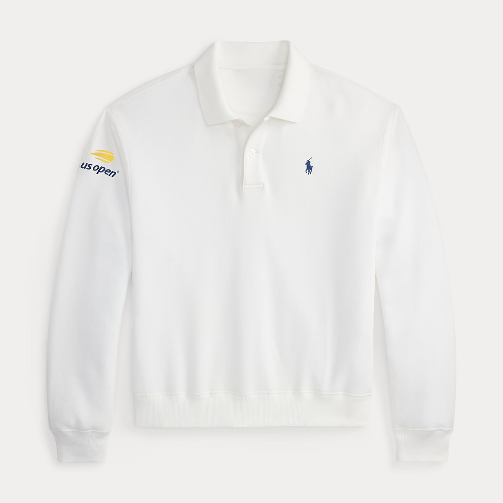 Ralph Lauren The US Open Merch 2026 US Open Long Sleeve Polo Shirt White Tennis Player Gear