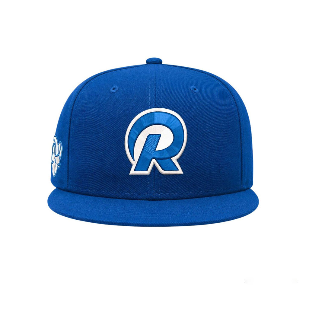 Rams Fearsome White Royal Snapback Hat Embroidered Los Angeles Rams Merch Fans Gifts