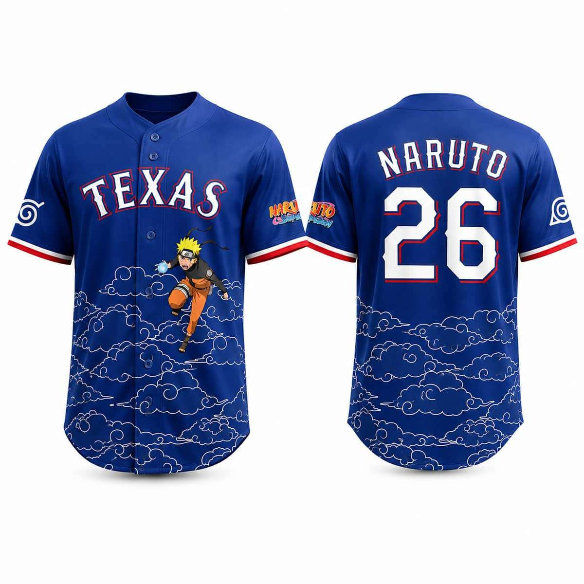 Rangers NARUTO Anime Jersey 2026 Texas Rangers Merch Gifts For Baseball Lovers Rangers NARUTO Anime Jersey 2026 Texas Rangers Merch Gifts For Baseball Lovers