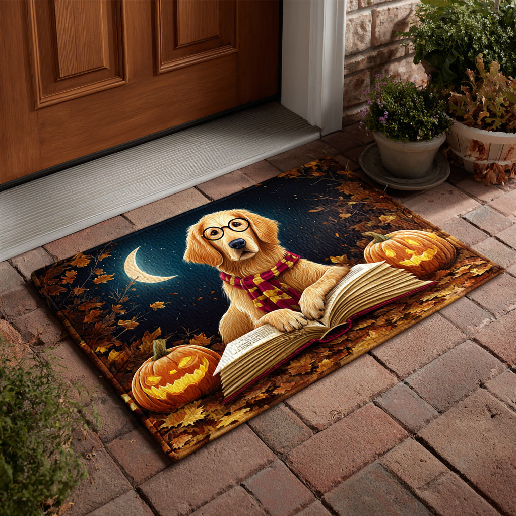 Reading Golden Retriever Doormat Cute Halloween Doormat Housewarming Idea For Dog Lovers