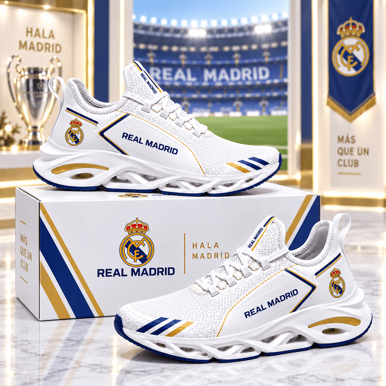 Real Madrid Sneakers 2026 Hala Madrid Shoes Real Madrid Merch Cool Football Gift Ideas
