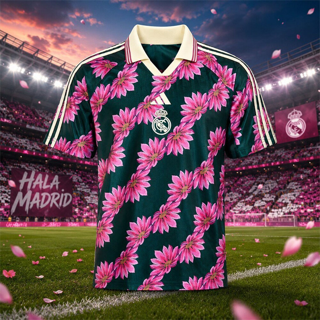 Real Madrid X Farm Rio Floral Kit Jersey Shirt 2026 Real Madrid Merch Gifts For Him