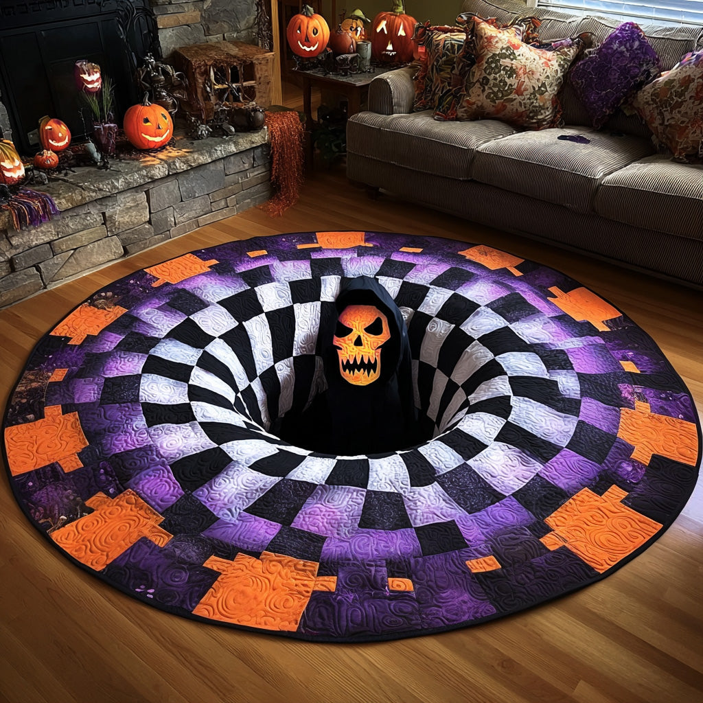 Reaper Sorcery Quilted Round Mat Large Round Rugs For Living Room Gift Ideas Halloween