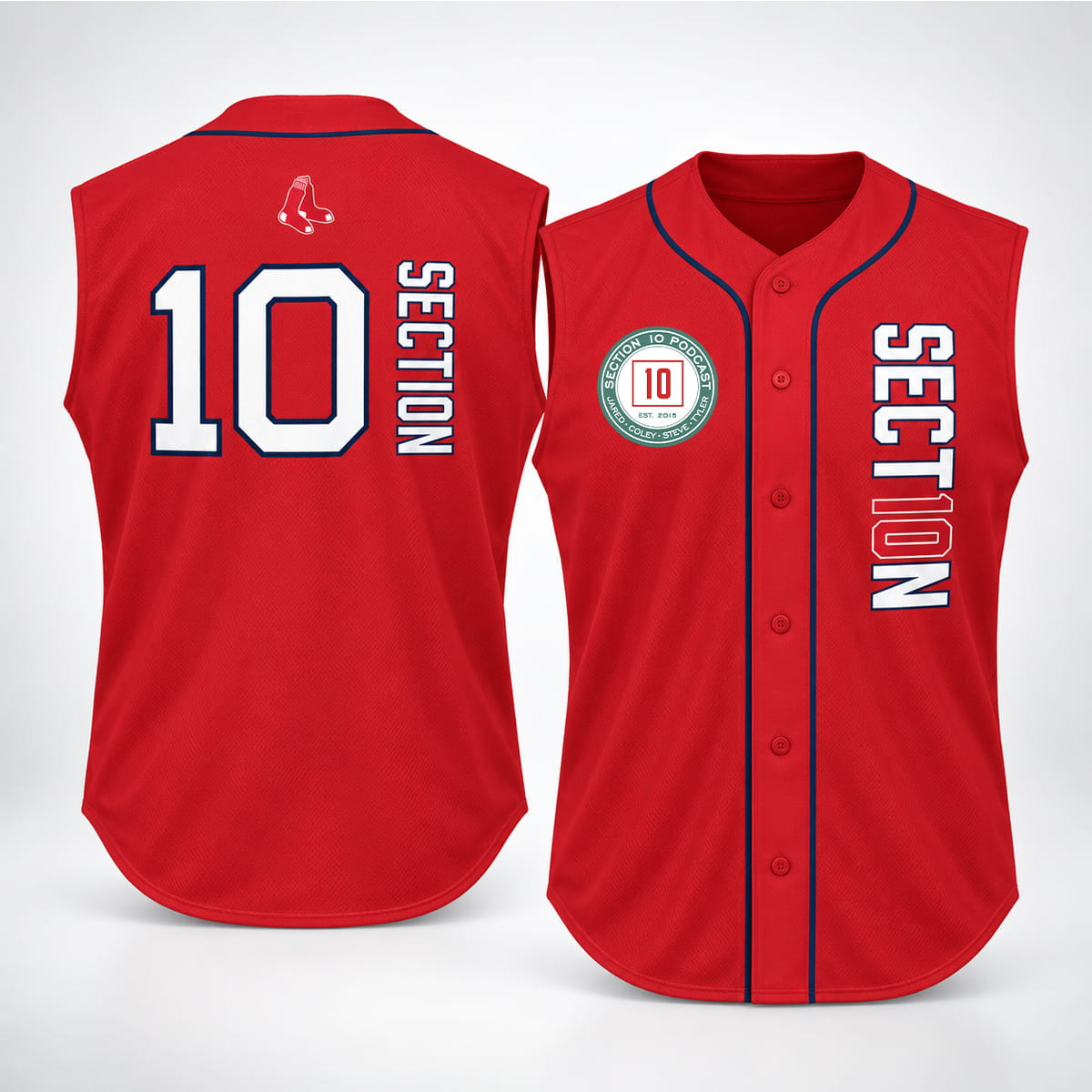 Red Sox Section #10 Night Sleeveless Jersey 2026 Boston Red Sox Merch Gifts For Baseball Fans