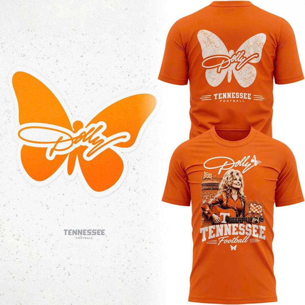 Remembering Dolly Parton x Tennessee Volunteers Football Butterfly T-Shirt RIP Dolly Parton Shirt