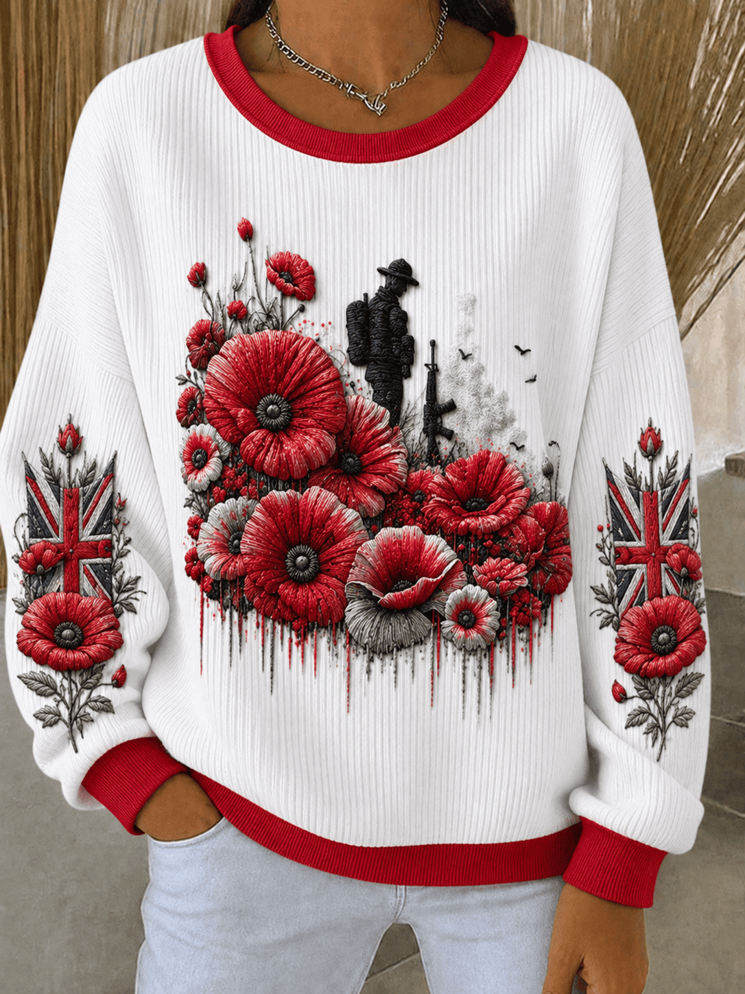 Remembrance Day Sweatshirt Poppy Flower Lest We Forget Clothing Gift For Her Remembrance Day Sweatshirt Poppy Flower Lest We Forget Clothing Gift For Her