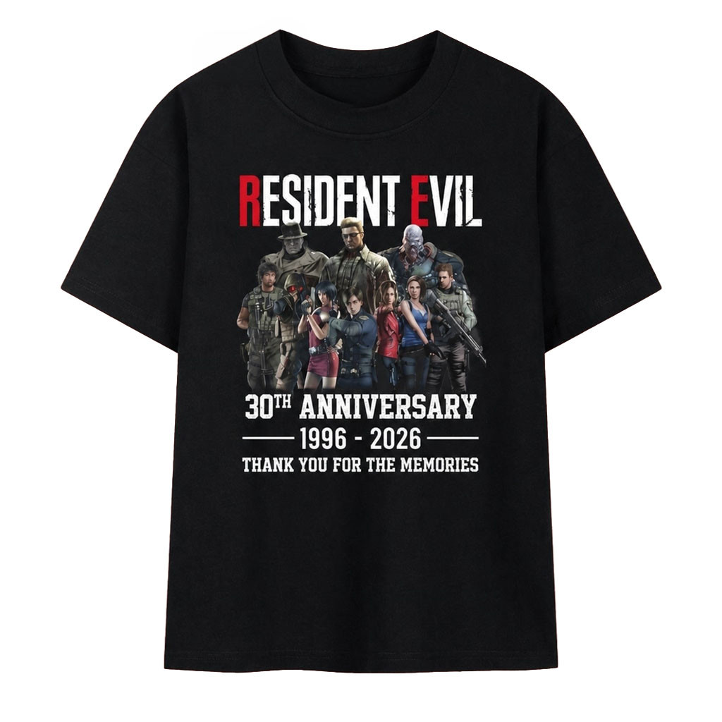 Resident Evil 30th Anniversary 1996 2026 Characters Thank You For The Memories T-Shirt RE Merch Resident Evil 30th Anniversary 1996 2026 Characters Thank You For The Memories T-Shirt RE Merch