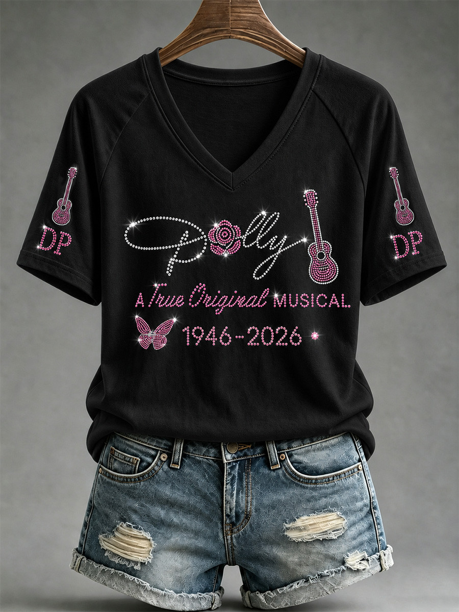 RIP Dolly Parton A True Original Musical V-Neck Shirt 1946 2026 Merch Memorial Gifts RIP Dolly Parton A True Original Musical V-Neck Shirt 1946 2026 Merch Memorial Gifts