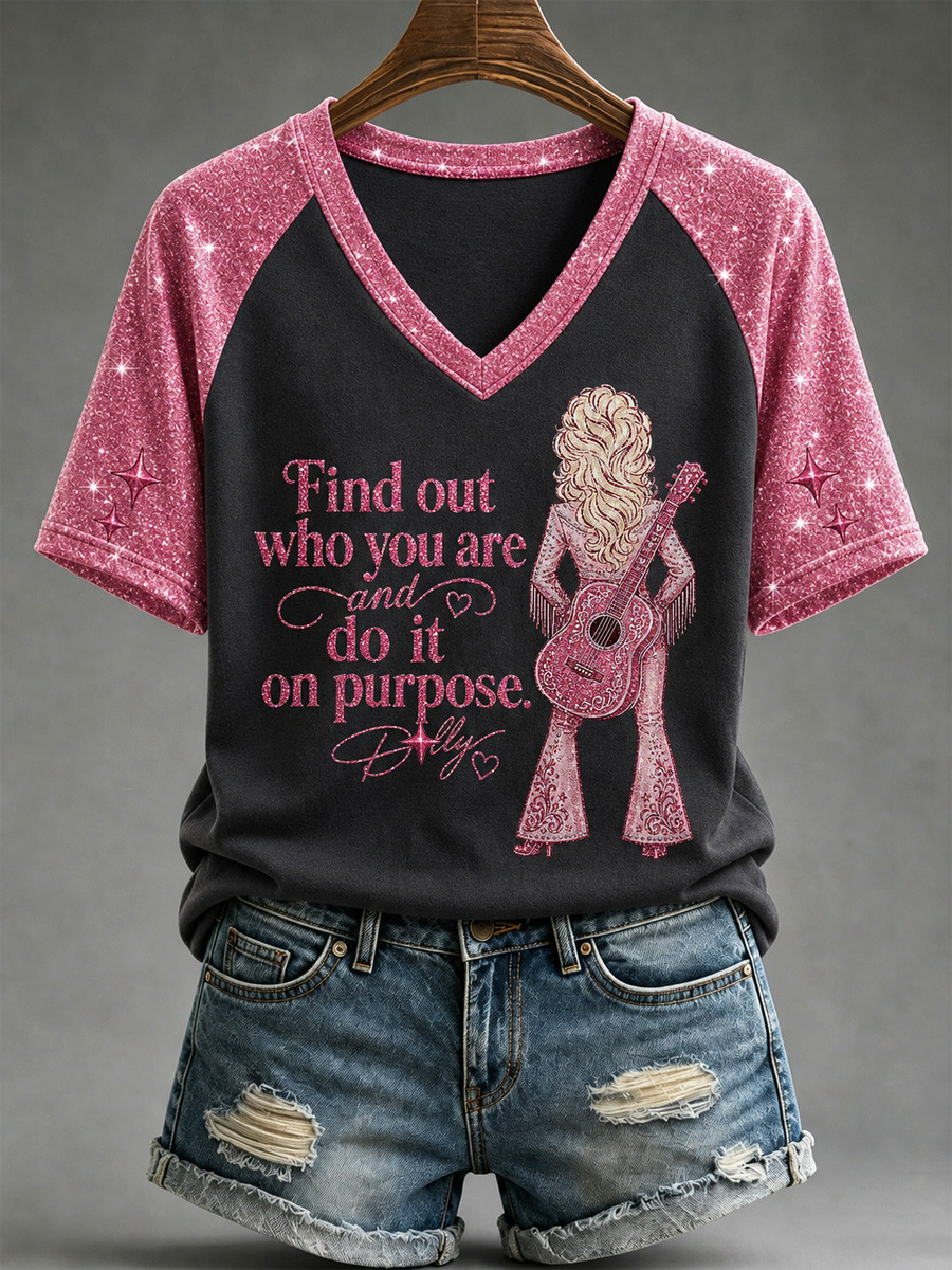 RIP Dolly Parton Find Out Who You Are And Do It On Purpose V-Neck Shirt Memorial Merch Gifts RIP Dolly Parton Find Out Who You Are And Do It On Purpose V-Neck Shirt Memorial Merch Gifts