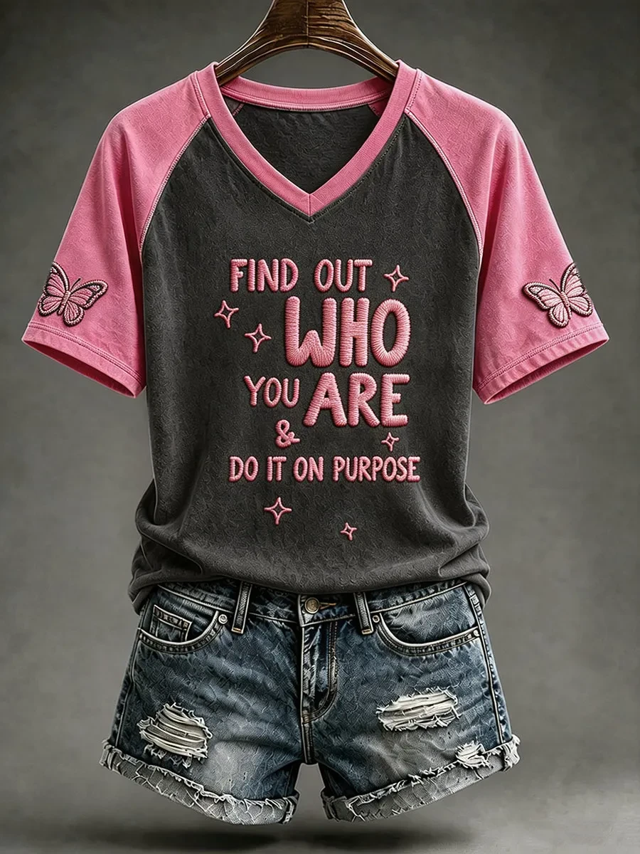 RIP Dolly Parton Merch Find Out Who You Are Do It On Purpose V-Neck T-Shirt Butterfly Shirt