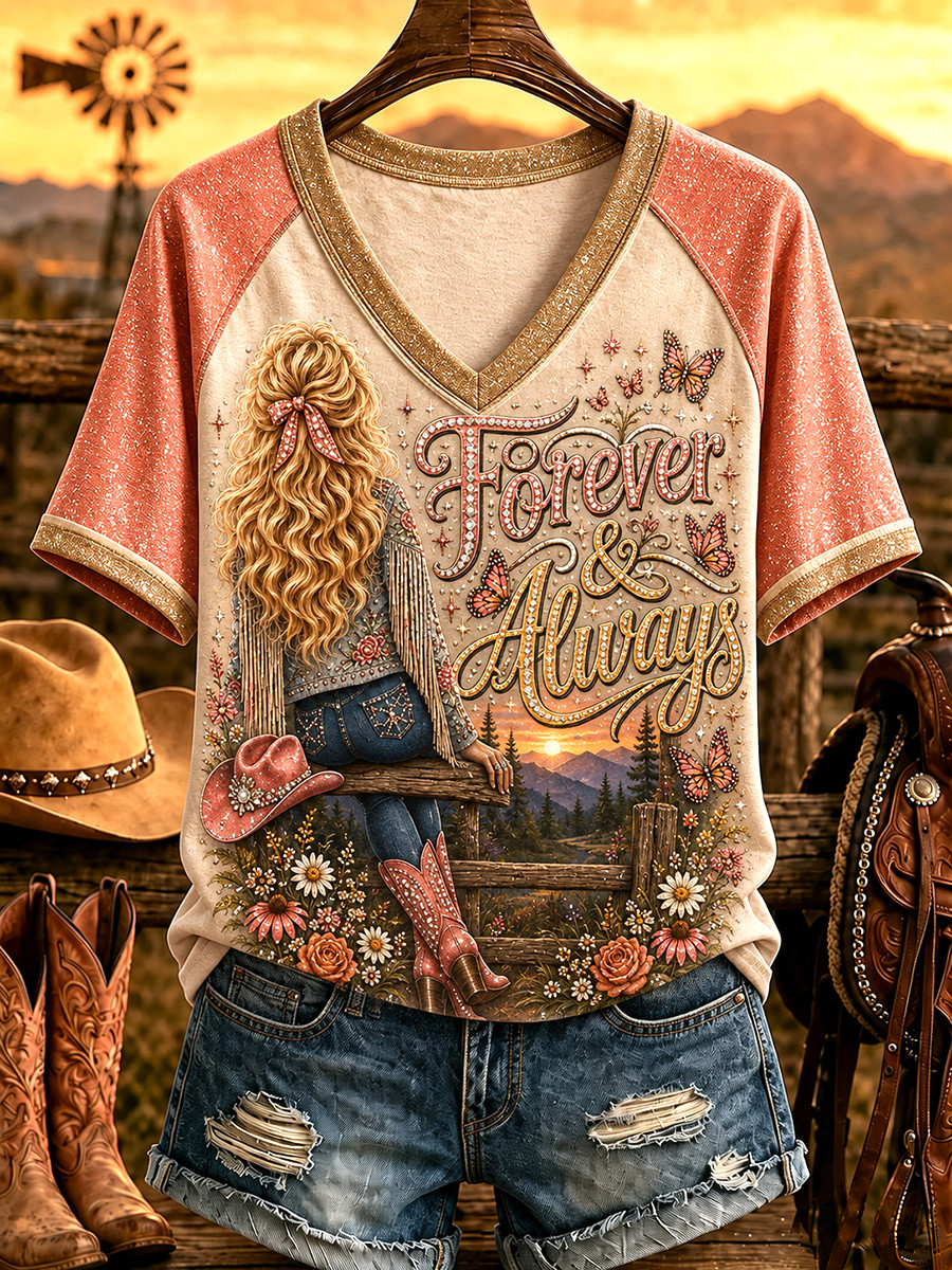 RIP Dolly Parton Merch Forever And Always V-Neck Shirt 1946 2026 Memorial Merch Fan Gifts RIP Dolly Parton Merch Forever And Always V-Neck Shirt 1946 2026 Memorial Merch Fan Gifts