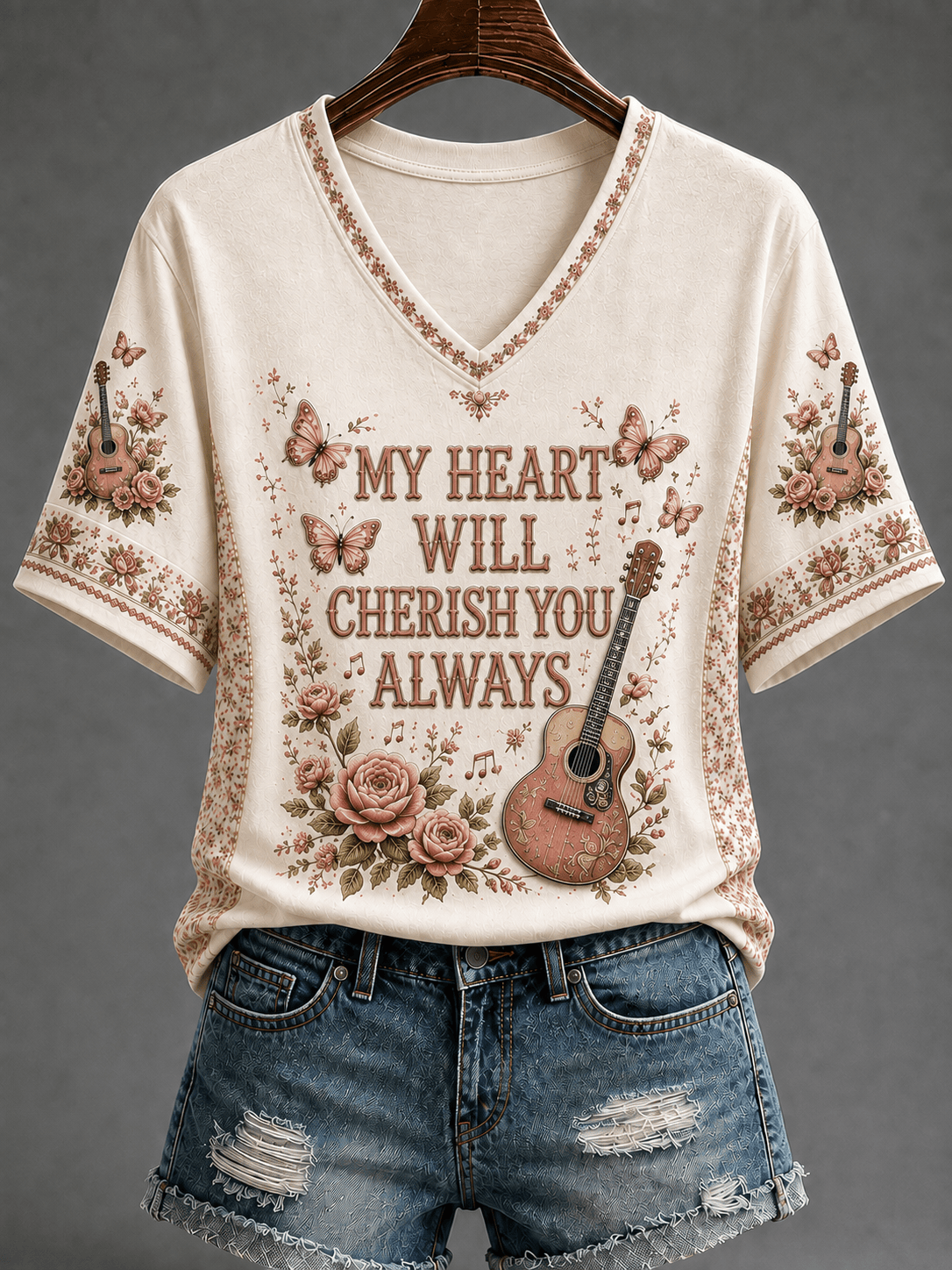 RIP Dolly Parton Merch My Heart Will Cherish You Always V-Neck Shirt Country Legend Tribute Tee