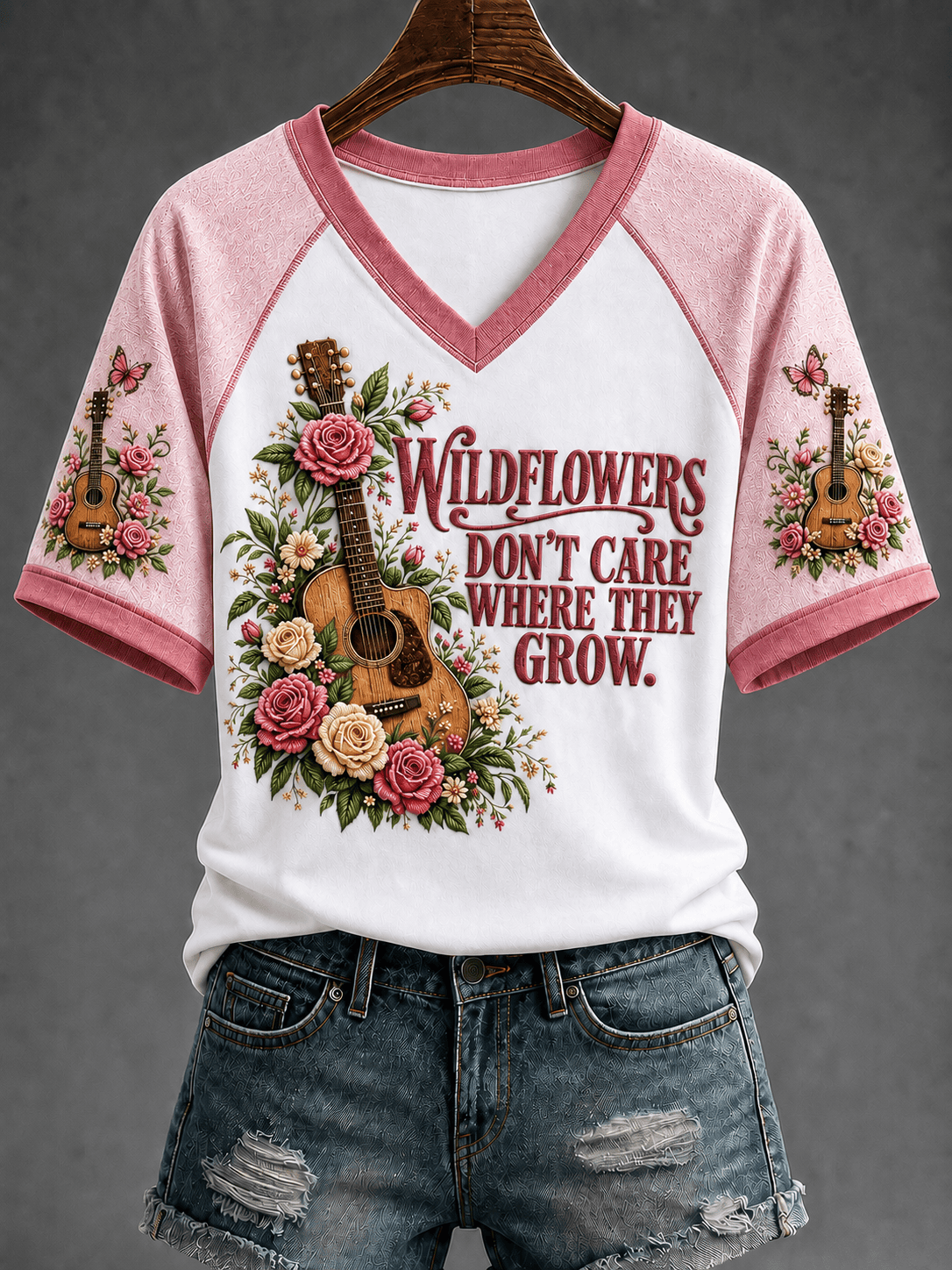RIP Dolly Parton Merch Wildflowers Don't Care Where They Grow V-Neck Shirt Memorial Merch RIP Dolly Parton Merch Wildflowers Don't Care Where They Grow V-Neck Shirt Memorial Merch