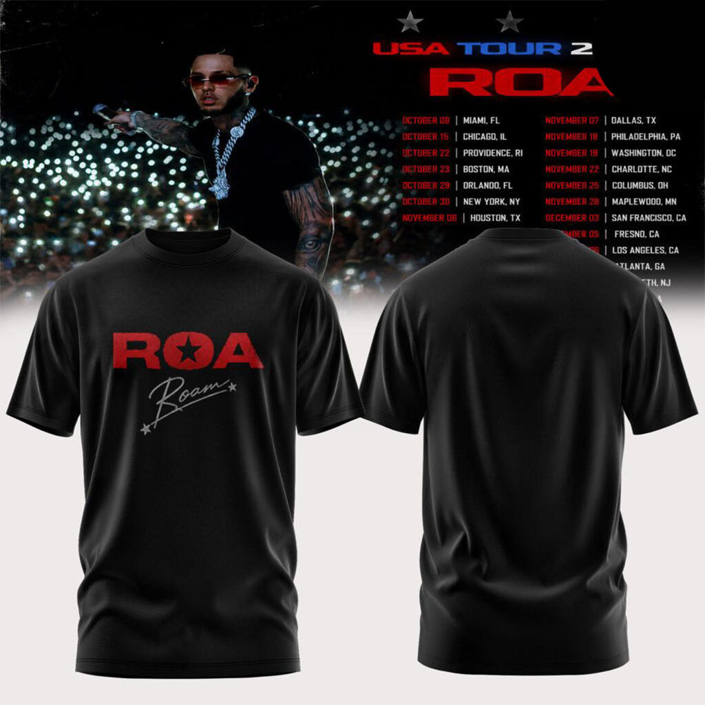 ROA USA Tour 2026 Urban Latin Era Tour Black T-Shirt ROA Merch Signed Gift For Music Fans