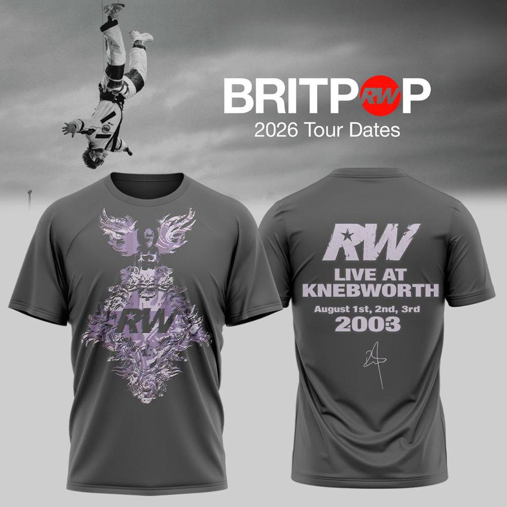 Robbie Williams Britpop World Tour 2026 Graphic T-Shirt Robbie Williams Merch Gifts For Fans Robbie Williams Britpop World Tour 2026 Graphic T-Shirt Robbie Williams Merch Gifts For Fans