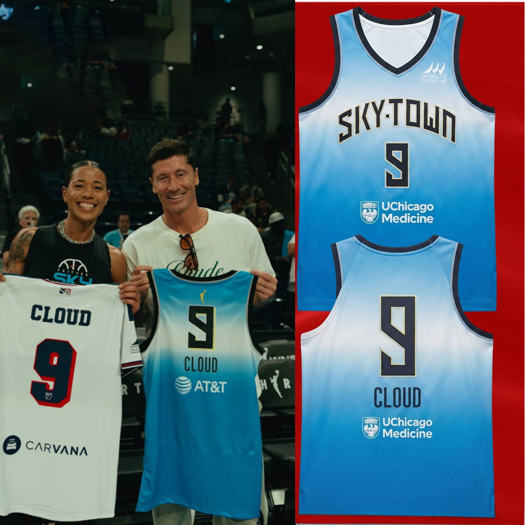 Robert Lewandowski Holding Chicago Sky WNBA Rebel V-Neck Basketball Jersey #9 Natasha Cloud Shirt Robert Lewandowski Holding Chicago Sky WNBA Rebel V-Neck Basketball Jersey #9 Natasha Cloud Shirt