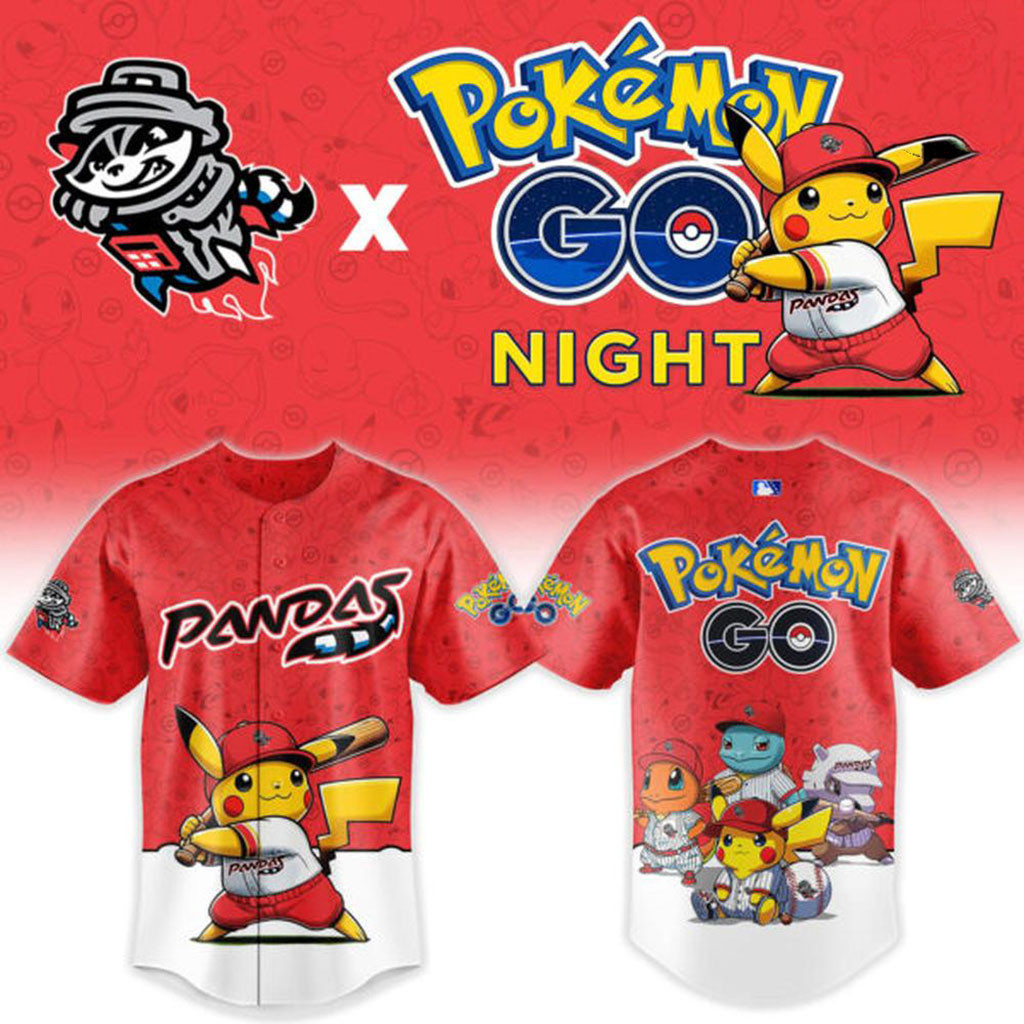 Rocket City Trash Pandas X Pokemon GO Night Baseball Jersey Trash Pandas Merch Fan Gifts
