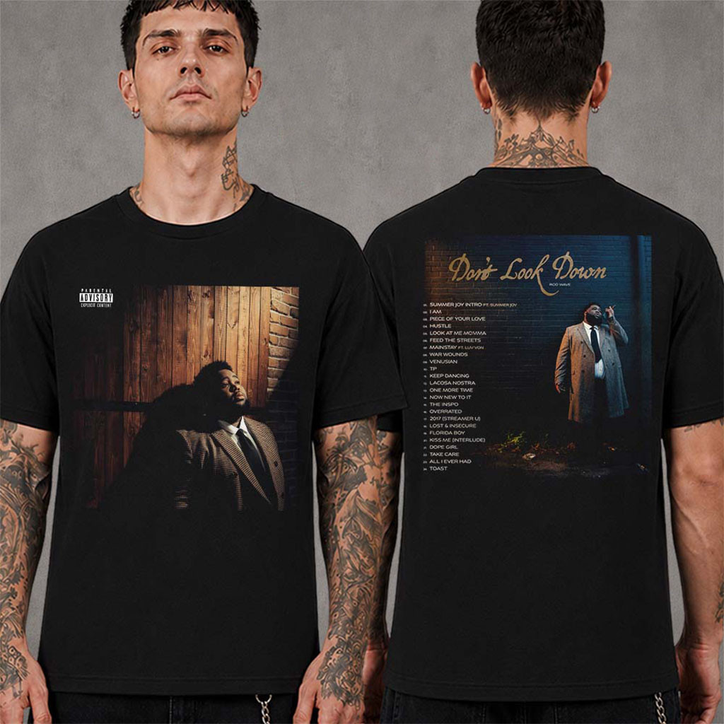 Rod Wave Don't Look Down Album Cover With Tracklist T-Shirt Rod Wave Merch Rapper Fan Gifts