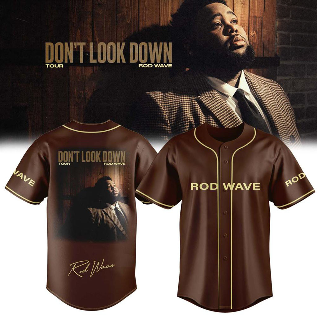 Rod Wave Don't Look Down Tour 2026 Music Concert Signature Baseball Jersey Rod Wave Merch